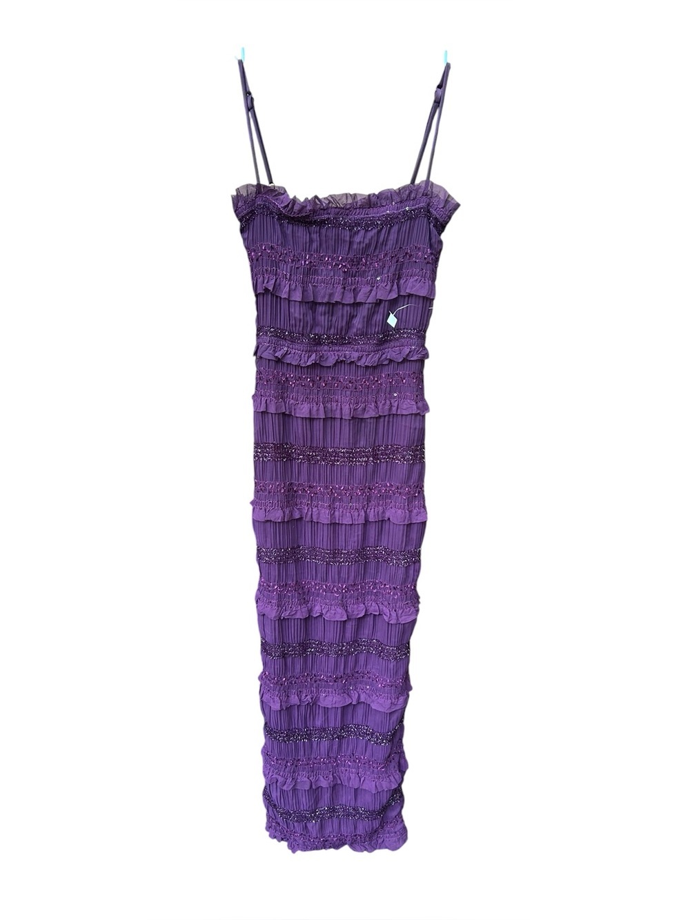 House of CB SOLANA Grape Sequin Pleat Corset Dress - Picture 2 of 15